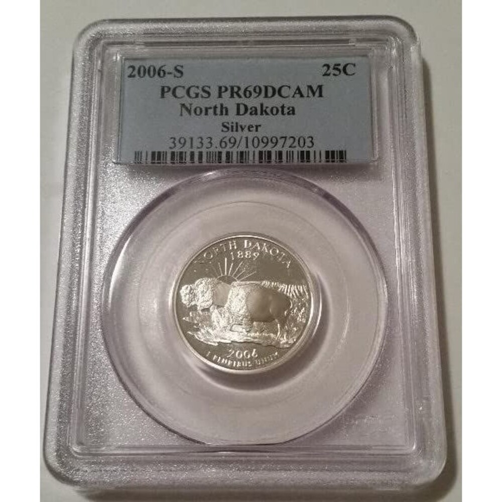 2006 S Silver North Dakota State Quarter Proof PR69 DCAM PCGS Blue Label